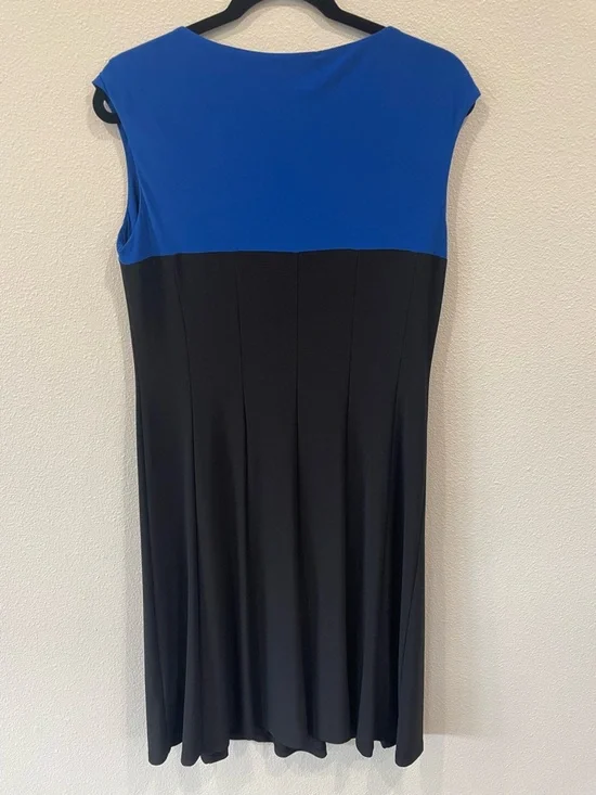 Lauren Ralph Lauren Royal Blue and Black Sleeveless Midi Dress - Picture 5 of 5